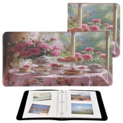 BZSMCE Photo Album Book Scrapbooking Tea Set with Pink Roses Printed Picture Album
