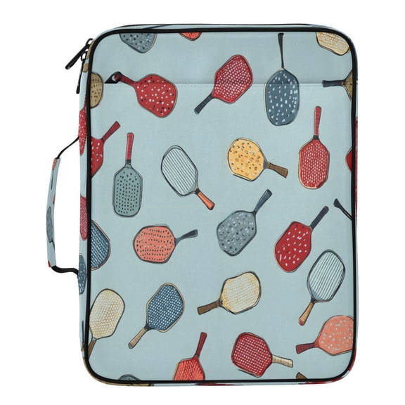 BZSMCE Pickleball Racket Pattern Pattern Water-Resistant Filing Folder Binder Organizer Keeper 1.2 Inch 3-Ring 7-Pocket Expanding File
