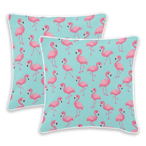 BZSMCE Pink Flamingo Throw Pillow Covers Set of 2 Decorative Pillow Cases Covers for Sofa Bed Living Room