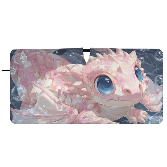 BZSMCE Pink Gecko Bubble Shade Foldable UV Protection for Car SUV Truck 59" x 30"/62" x 32"