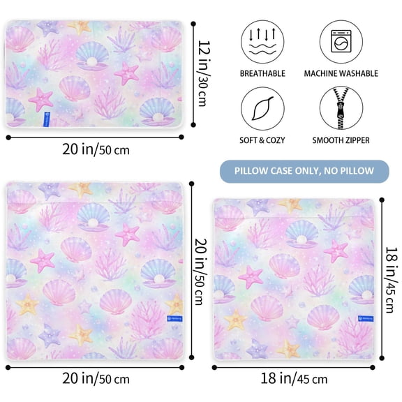 BZSMCE Pink Ocean Pattern Throw Pillow Covers Set of 2 Decorative Pillow Cases Covers for Sofa Bed Living Room