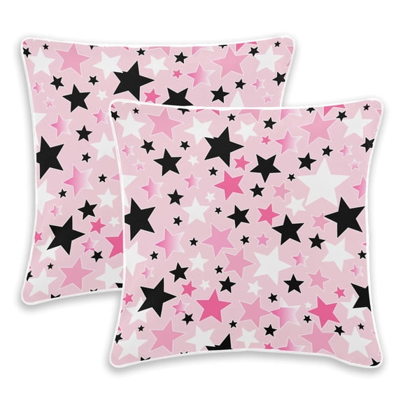 BZSMCE Pink Star Throw Pillow Covers Set of 2 Decorative Pillow Cases Covers for Sofa Bed Living Room