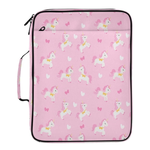 BZSMCE Pink Unicorn Pattern Pattern Water-Resistant Filing Folder Binder Organizer Keeper 1.2 Inch 3-Ring 7-Pocket Expanding File