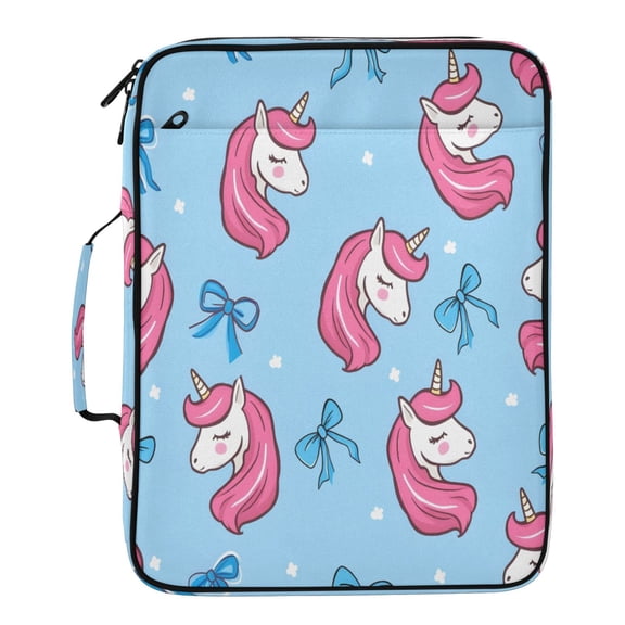 BZSMCE Pink Unicorn Pattern Pattern Water-Resistant Filing Folder Binder Organizer Keeper 1.2 Inch 3-Ring 7-Pocket Expanding File