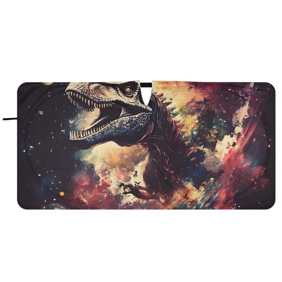 BZSMCE Planet Dinosaur Shade Foldable UV Protection for Car SUV Truck 59" x 30"/62" x 32"
