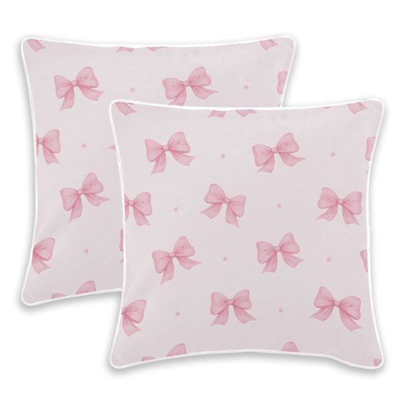 BZSMCE Polka Dot Bow Pattern Throw Pillow Covers Set of 2 Decorative Pillow Cases Covers for Sofa Bed Living Room