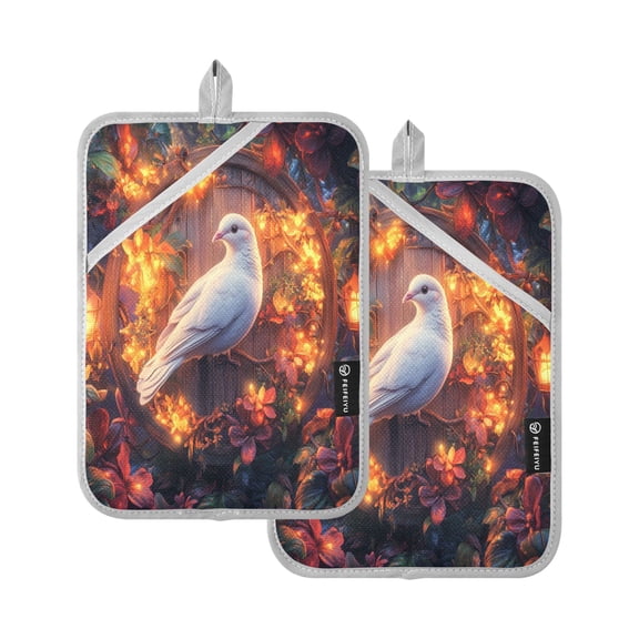 BZSMCE Pot Holder Oven Mitts Cooking Baking Dove Of Dreams Creative Pattern Size:7x9.8in