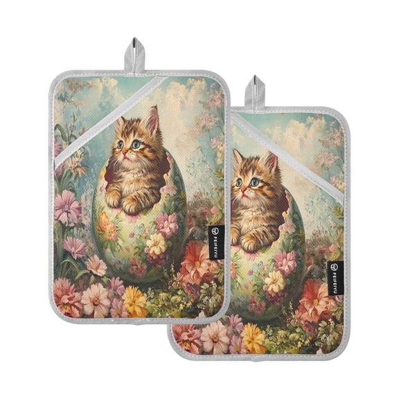 BZSMCE Pot Holder Oven Mitts Cooking Baking Floral Hatchling Creative Pattern Size:7x9.8in