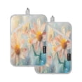thumbnail image 1 of BZSMCE Pot Holder Oven Mitts Cooking Baking Flowers with Raindrops Creative Pattern Size:7x9.8in, 1 of 7