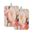 thumbnail image 1 of BZSMCE Pot Holder Oven Mitts Cooking Baking Pink and White Peonies Sparkles Creative Pattern Size:7x9.8in, 1 of 7