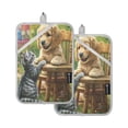 thumbnail image 1 of BZSMCE Pot Holder Oven Mitts Cooking Baking Playful Pals Creative Pattern Size:7x9.8in, 1 of 7