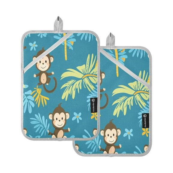 BZSMCE Pot Holder Oven Mitts Cooking baking Cut Monkey Creative Pattern Size:7x9.8in