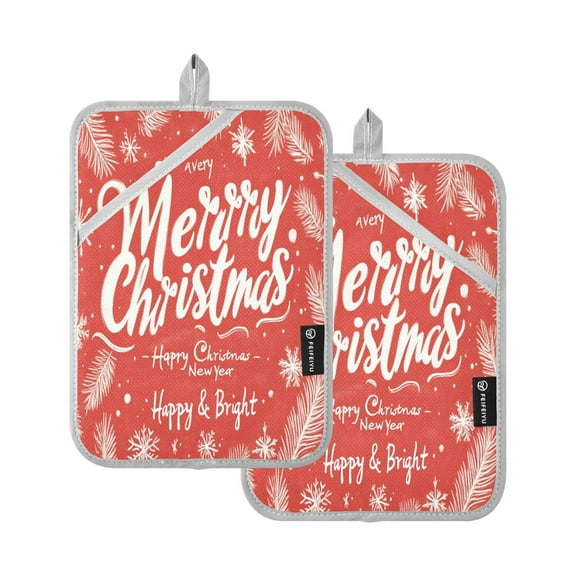 BZSMCE Pot Holder Oven Mitts Cooking baking Design Merrh Christmas Print Creative Pattern Size:7x9.8in