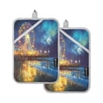 thumbnail image 1 of BZSMCE Pot Holder Oven Mitts Cooking baking Wonderful Ferris Wheel Creative Pattern Size:7x9.8in, 1 of 7