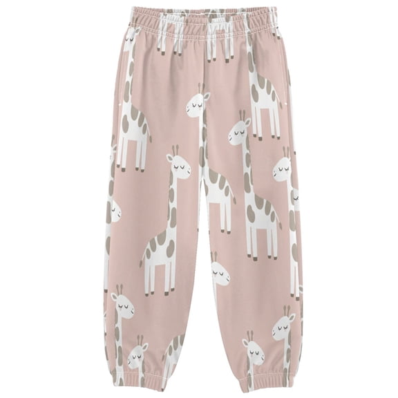 BZSMCE アニメ キリン柄 Print Elastic Waist Jogger Pants Lightweight Wind Resistant Casual Athletic Trousers with Cuffed Ankles & Side Pockets