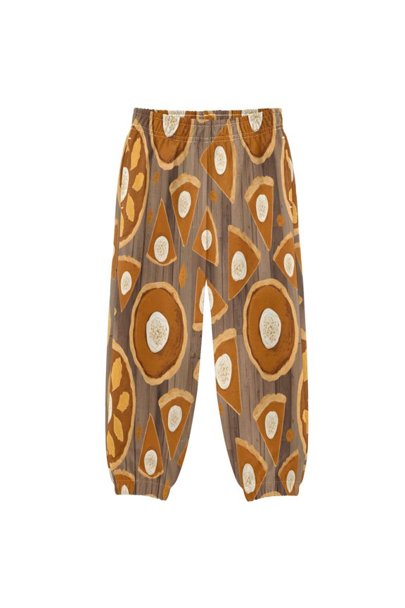 BZSMCE Pumpkin Pie Floor Pattern Print Elastic Waist Jogger Pants Lightweight Wind Resistant Casual Athletic Trousers with Cuffed Ankles & Side Pockets