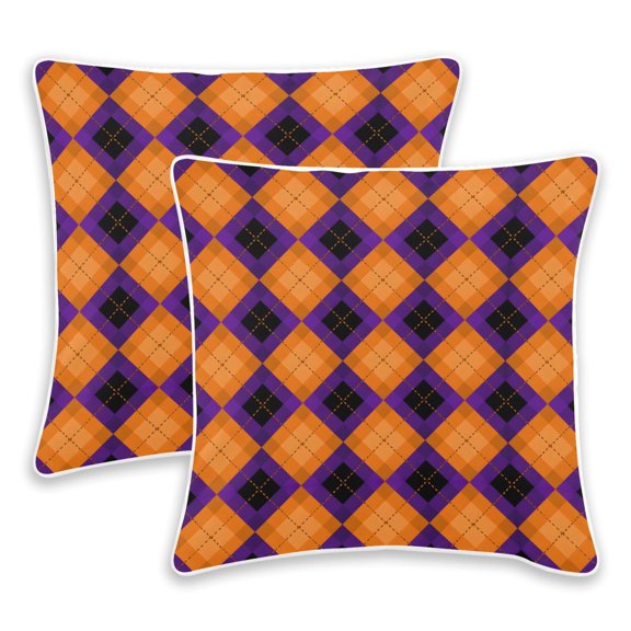 BZSMCE Purple Checked Throw Pillow Covers Set of 2 Decorative Pillow Cases Covers for Sofa Bed Living Room