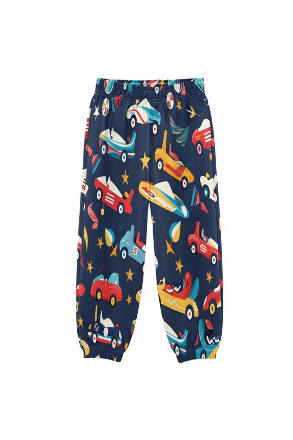 BZSMCE Racing Five-pointed Star Colorful Pattern Print Elastic Waist Jogger Pants Lightweight Wind Resistant Casual Athletic Trousers with Cuffed Ankles & Side Pockets