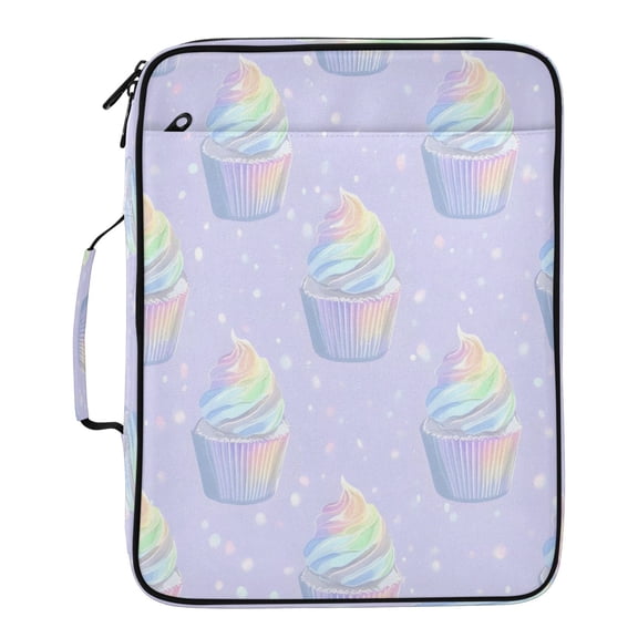 BZSMCE Rainbow Cake Pattern Pattern Water-Resistant Filing Folder Binder Organizer Keeper 1.2 Inch 3-Ring 7-Pocket Expanding File