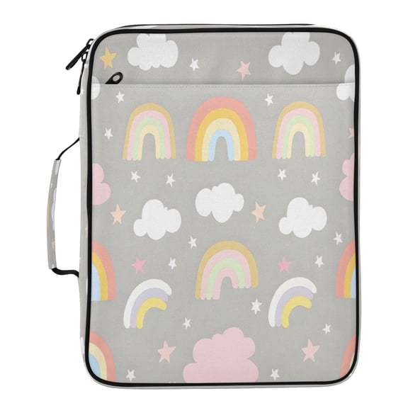 BZSMCE Rainbow Clouds Pattern Pattern Water-Resistant Filing Folder Binder Organizer Keeper 1.2 Inch 3-Ring 7-Pocket Expanding File