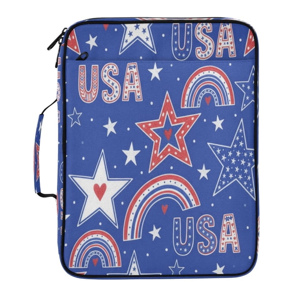 BZSMCE Rainbows Patriotic 4th Of July Pattern Water-Resistant Filing Folder Binder Organizer Keeper 1.2 Inch 3-Ring 7-Pocket Expanding File