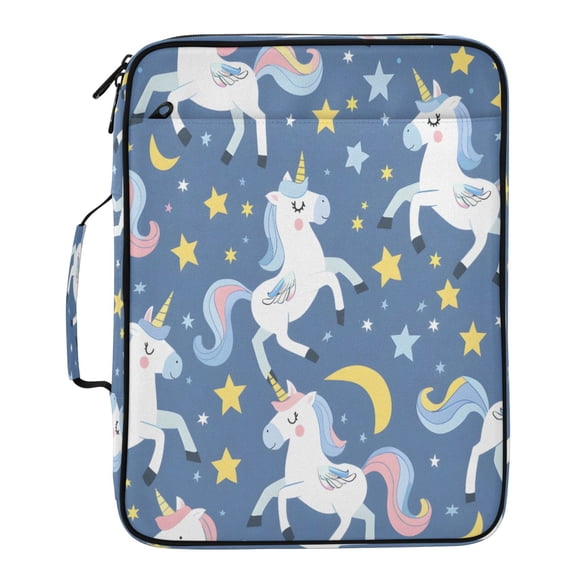 BZSMCE Raster Unicorns Stars Pattern Pattern Water-Resistant Filing Folder Binder Organizer Keeper 1.2 Inch 3-Ring 7-Pocket Expanding File