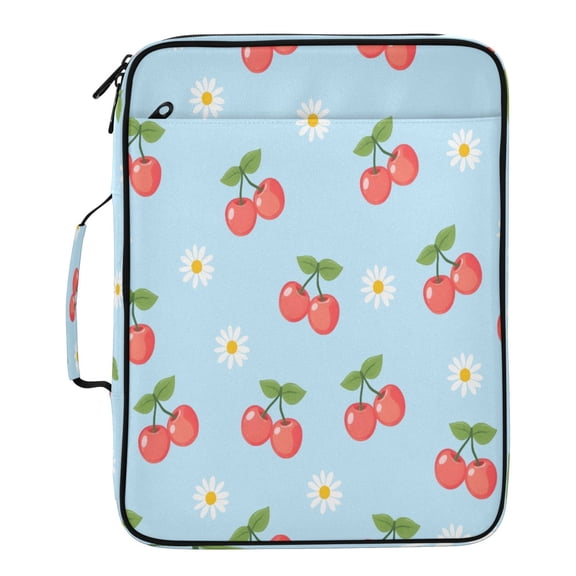 BZSMCE Red Cherry Daisies Pattern Water-Resistant Filing Folder Binder Organizer Keeper 1.2 Inch 3-Ring 7-Pocket Expanding File