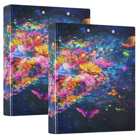 BZSMCE Ring Binders Heartfelt Blooms Presentation1.5-inch, Slant Ring One-Touch