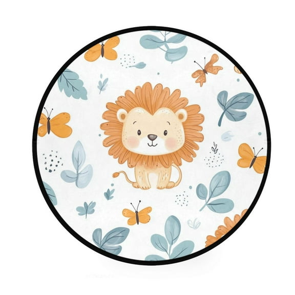 BZSMCE Round Decorative Floor Mat Autumn Reflections Pattern 36.2IN