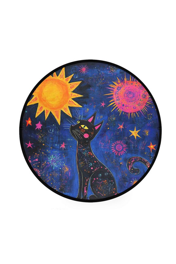 Round Decorative Floor Mat Celestial Dreams Pattern 36.2IN