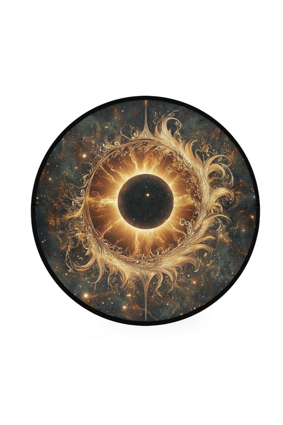Round Decorative Floor Mat Celestial Harmony Pattern 36.2IN