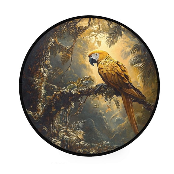 BZSMCE Round Decorative Floor Mat Jungle Jewel Pattern 36.2IN