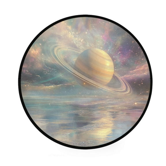 BZSMCE Round Decorative Floor Mat Stellar Dreams Pattern 36.2IN