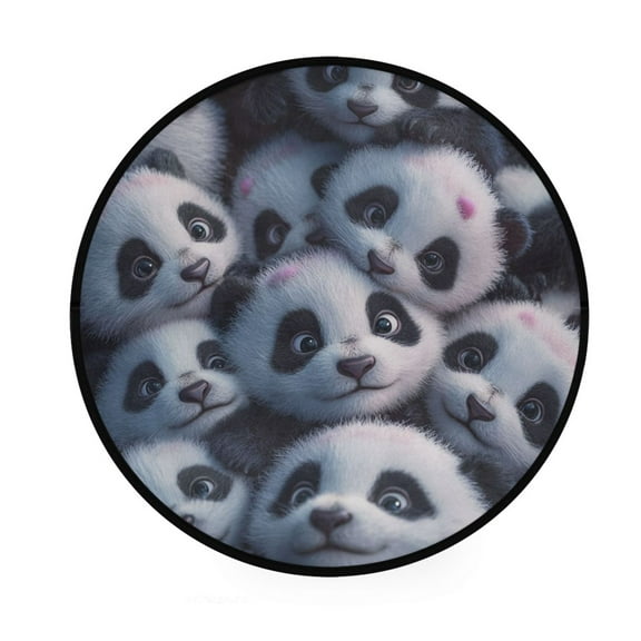 BZSMCE Round Decorative Floor Mat The Panda Pile Pattern 36.2IN