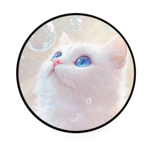 BZSMCE Round Decorative Floor Mat Whimsical Wonder Pattern 36.2IN