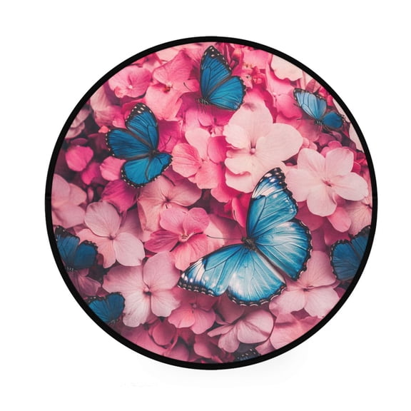 BZSMCE Round Decorative Floor Mat Whispers Of Lavender Pattern 36.2IN