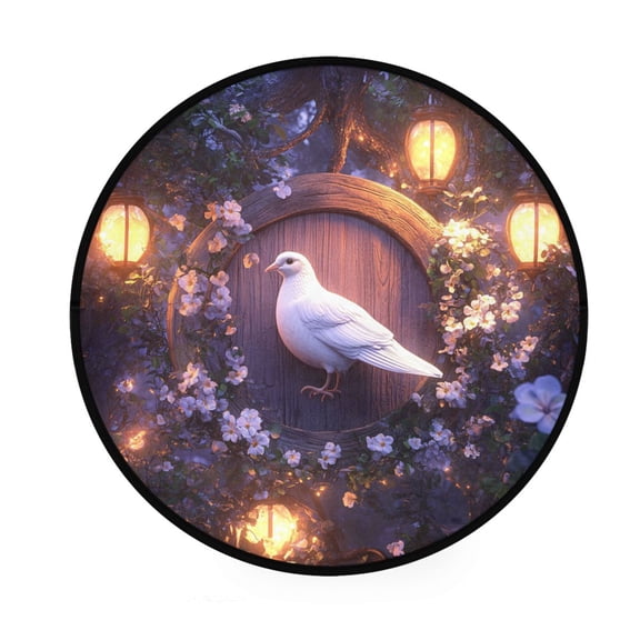 BZSMCE Round Decorative Floor Mat Whispers Of Light Pattern 36.2IN