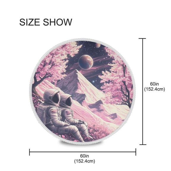 BZSMCE Round Tablecloth Astronauts Printing Pattern Tableclothes