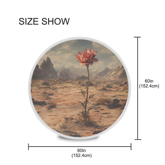 BZSMCE Round Tablecloth Blossom in Desert Painting Pattern Tableclothes