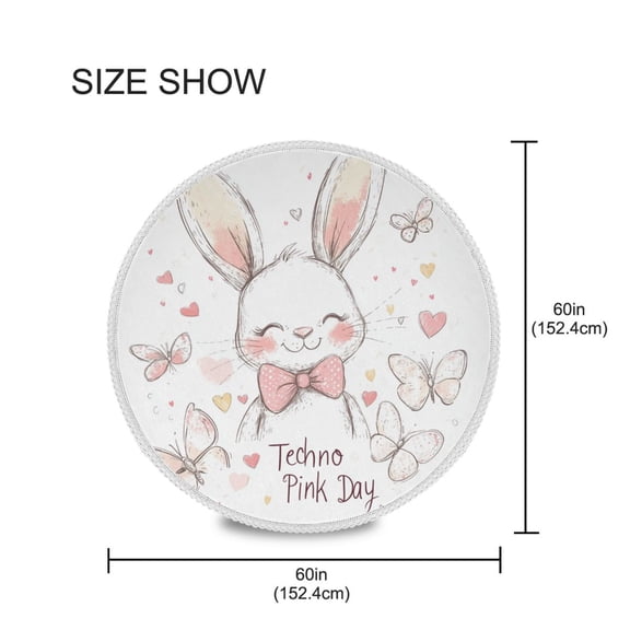 BZSMCE Round Tablecloth Cartoon Grin Pattern Pattern Tableclothes