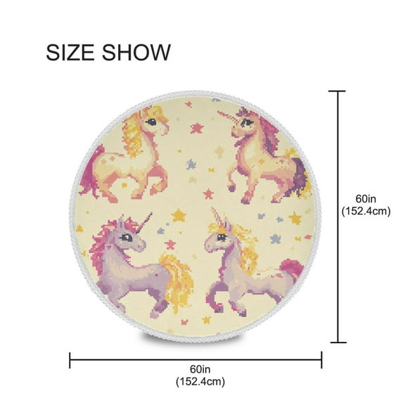 BZSMCE Round Tablecloth Design Cut Unicorn Pattern Pattern Tableclothes