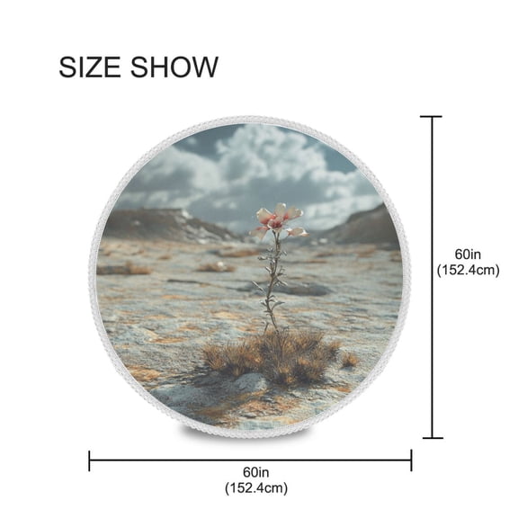 BZSMCE Round Tablecloth Flower in Desert Painting Pattern Tableclothes