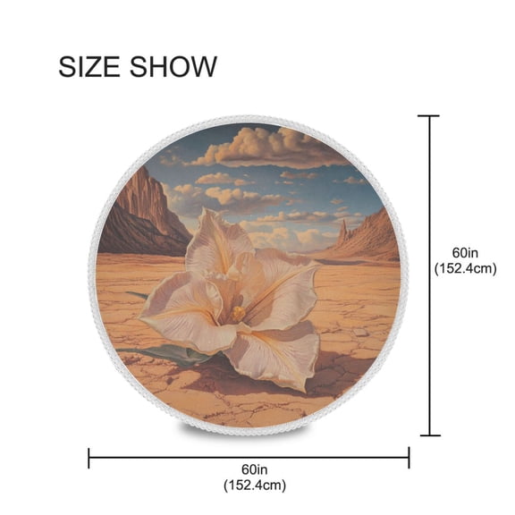 BZSMCE Round Tablecloth Flower in Desert Pattern Tableclothes