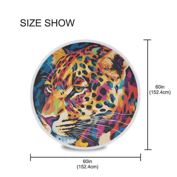 BZSMCE Round Tablecloth Leopard Colorful Pattern Pattern Tableclothes