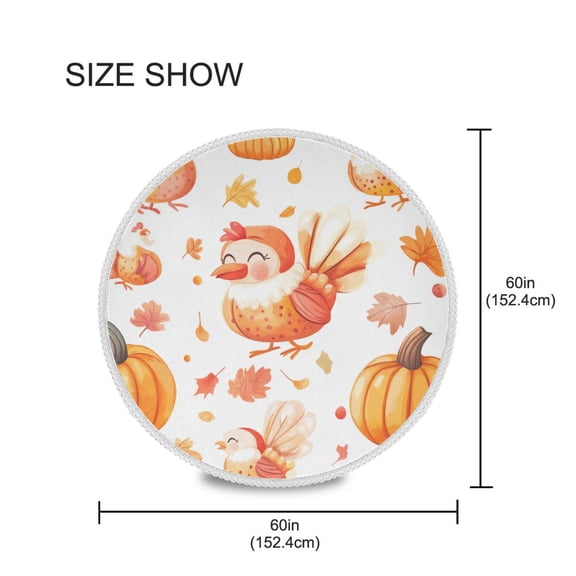 BZSMCE Round Tablecloth Lovely Chicken Pattern Tableclothes