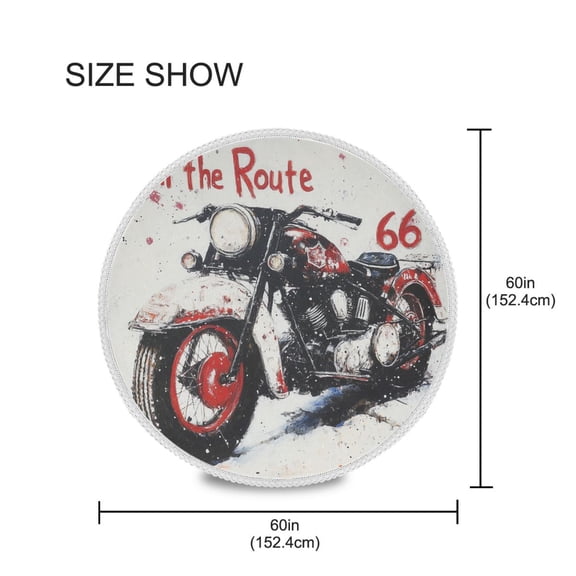 BZSMCE Round Tablecloth Oil Pattern Of Motorcycle Pattern Tableclothes