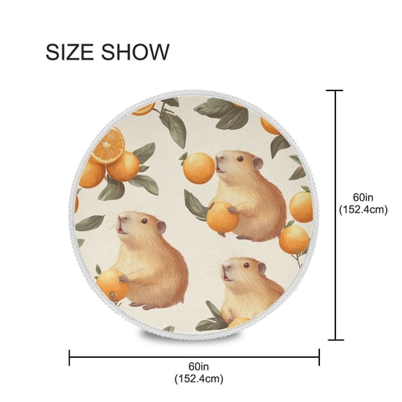 YAZAOO Round Tablecloth Orange Mice Pattern Tableclothes