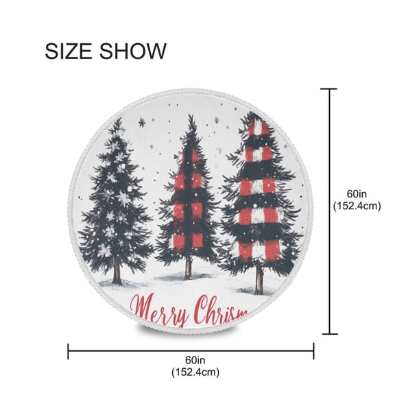 BZSMCE Round Tablecloth Red Black Buffalo Plaid Pattern Pattern Tableclothes