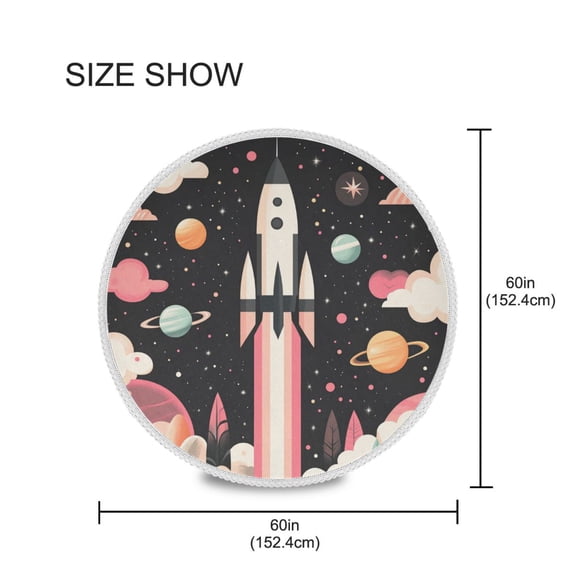 BZSMCE Round Tablecloth Spaceship Pattern Pattern Tableclothes