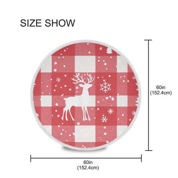 BZSMCE Round Tablecloth The Christmas Printing Pattern Tableclothes